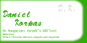 daniel korpas business card